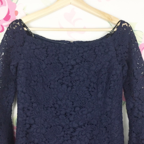 NEW Bardot Solange Lace Dress Navy 6 - Picture 3 of 8